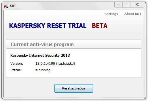 Kaspersky Reset Trial Full