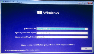 Windows Dil seçimi