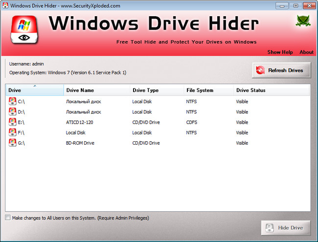 Windows Drive Hider indir